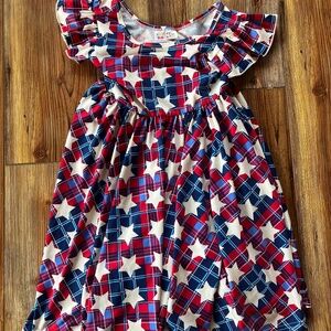 Dot Dot Smile Girls size 5/6 4th of July Red, White, Blue Twirl Dress